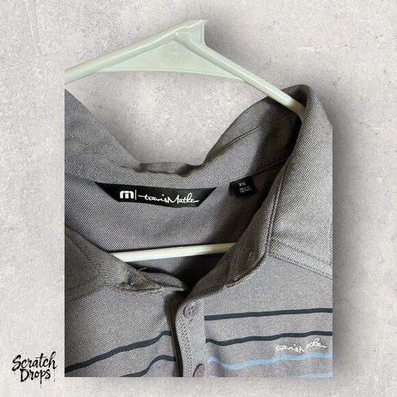 Travis Mathew Polo Shirt Mens XXL Shadow Gray Summer Storm Pima Cotton Golf Top - Picture 3 of 3